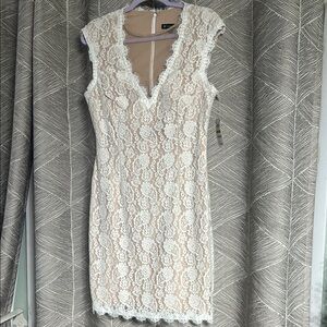 INC International Concepts Cream Lace Dress